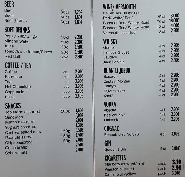 speisekarte stena lines